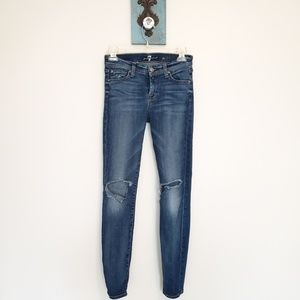 7 for all mankind skinny ripped distressed 25